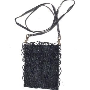 Black crossbody sparkly shoulder back